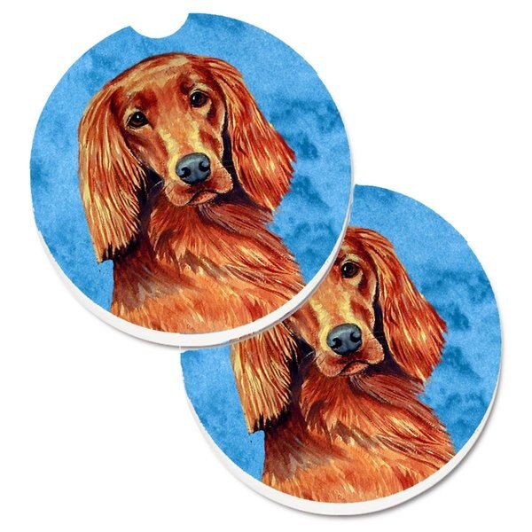 Blue Irish Setter Set of 2 Cup Holder Car Coaster